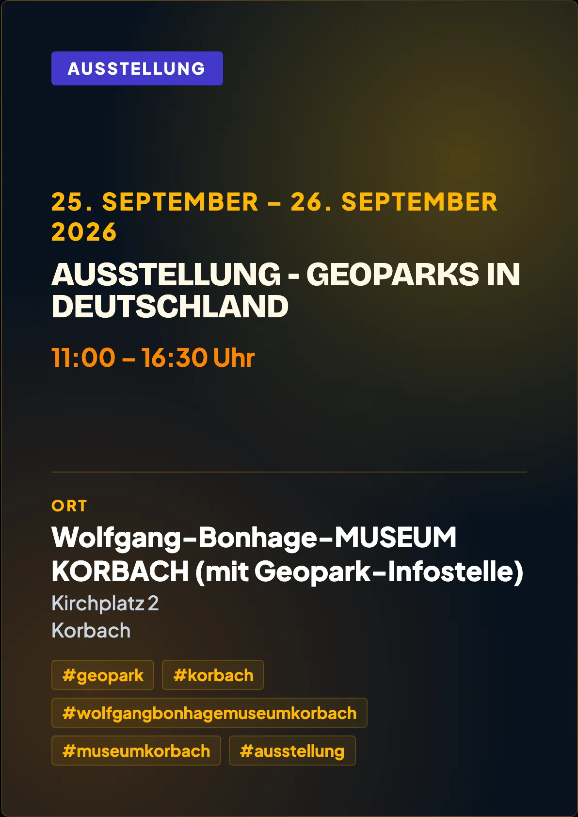 Ausstellung - Geoparks in Deutschland