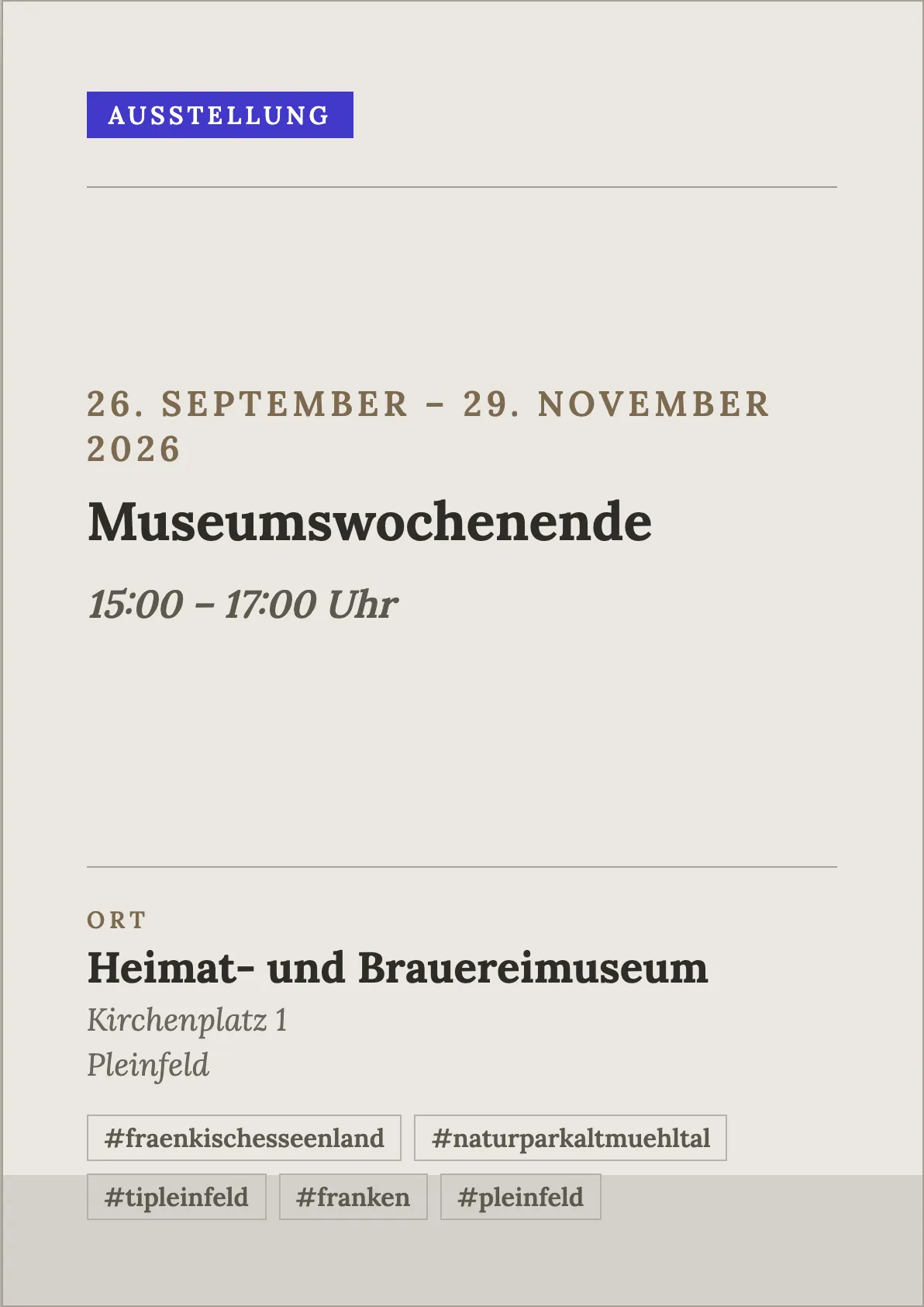 Museumswochenende