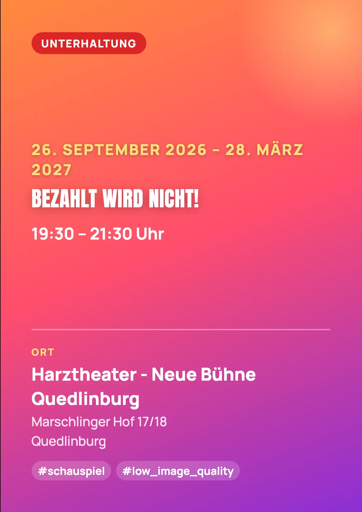 Bezahlt wird nicht!