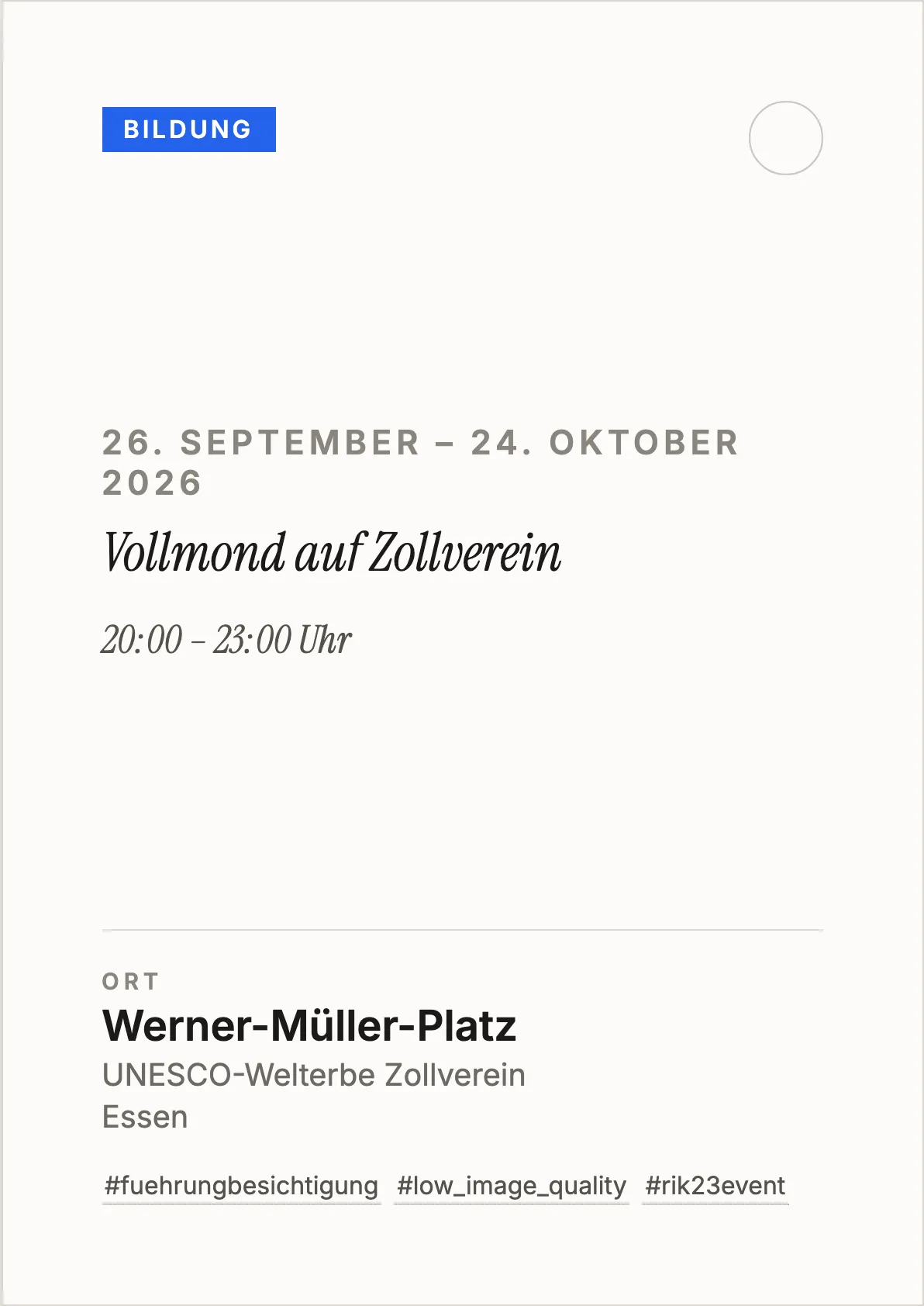 Vollmond auf Zollverein