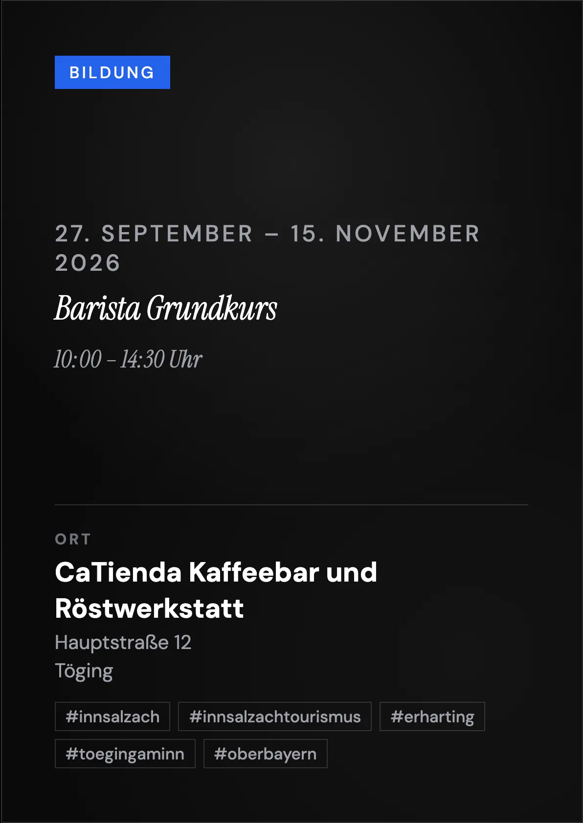 Barista Grundkurs