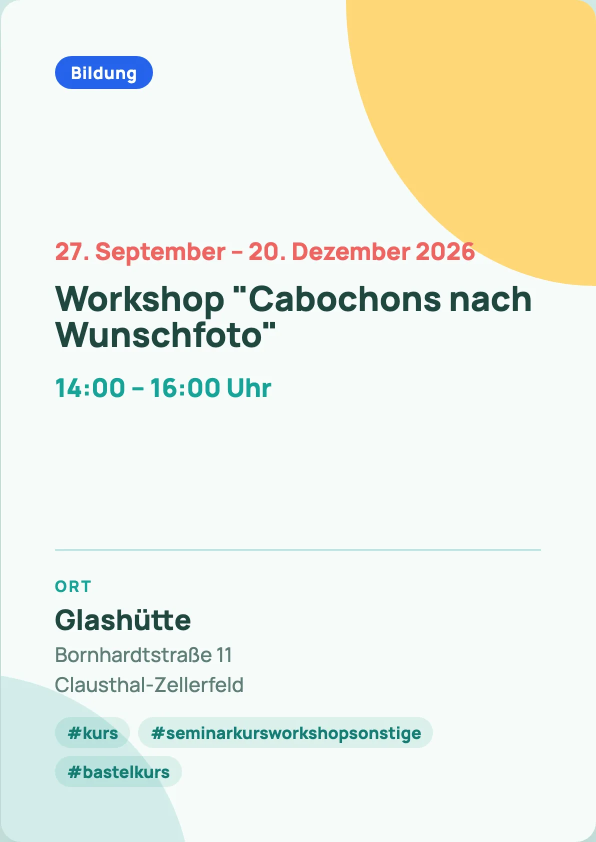 Workshop "Cabochons nach Wunschfoto"