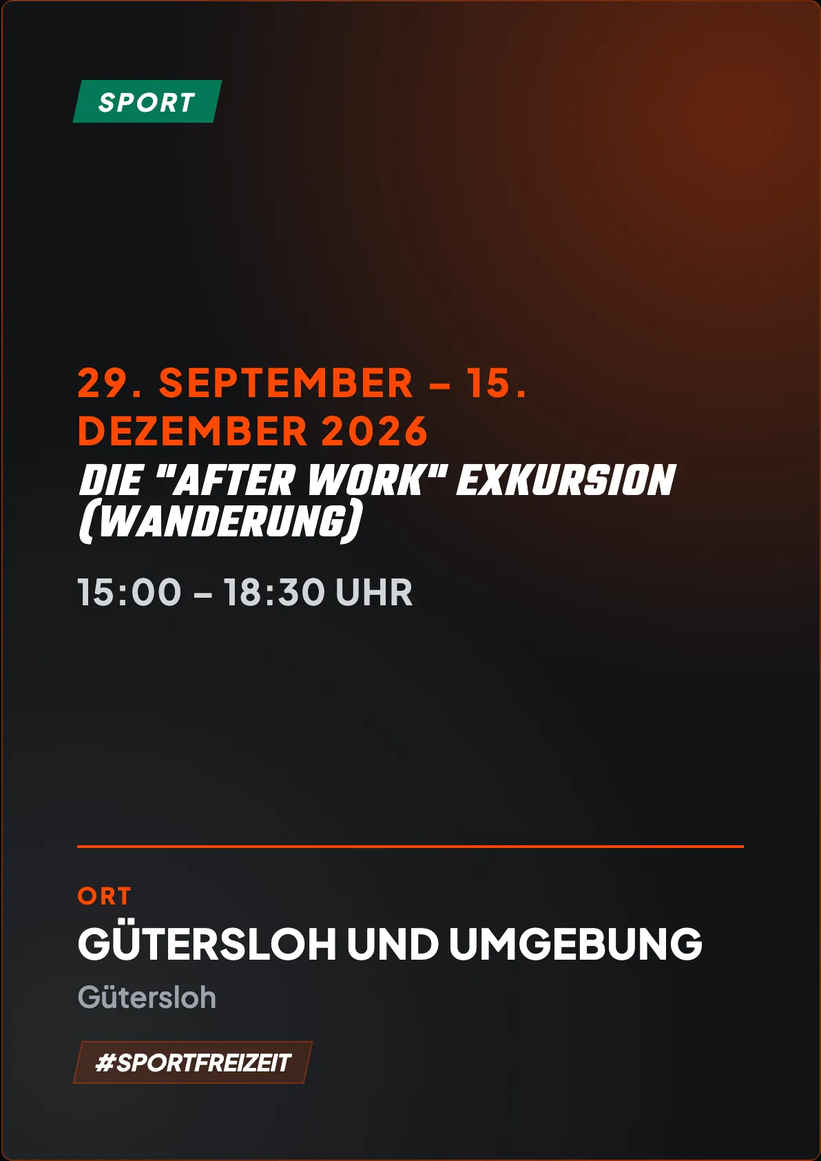 Die "After Work" Exkursion (Wanderung)