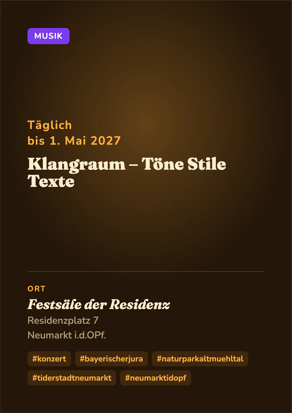 Klangraum – Töne Stile Texte