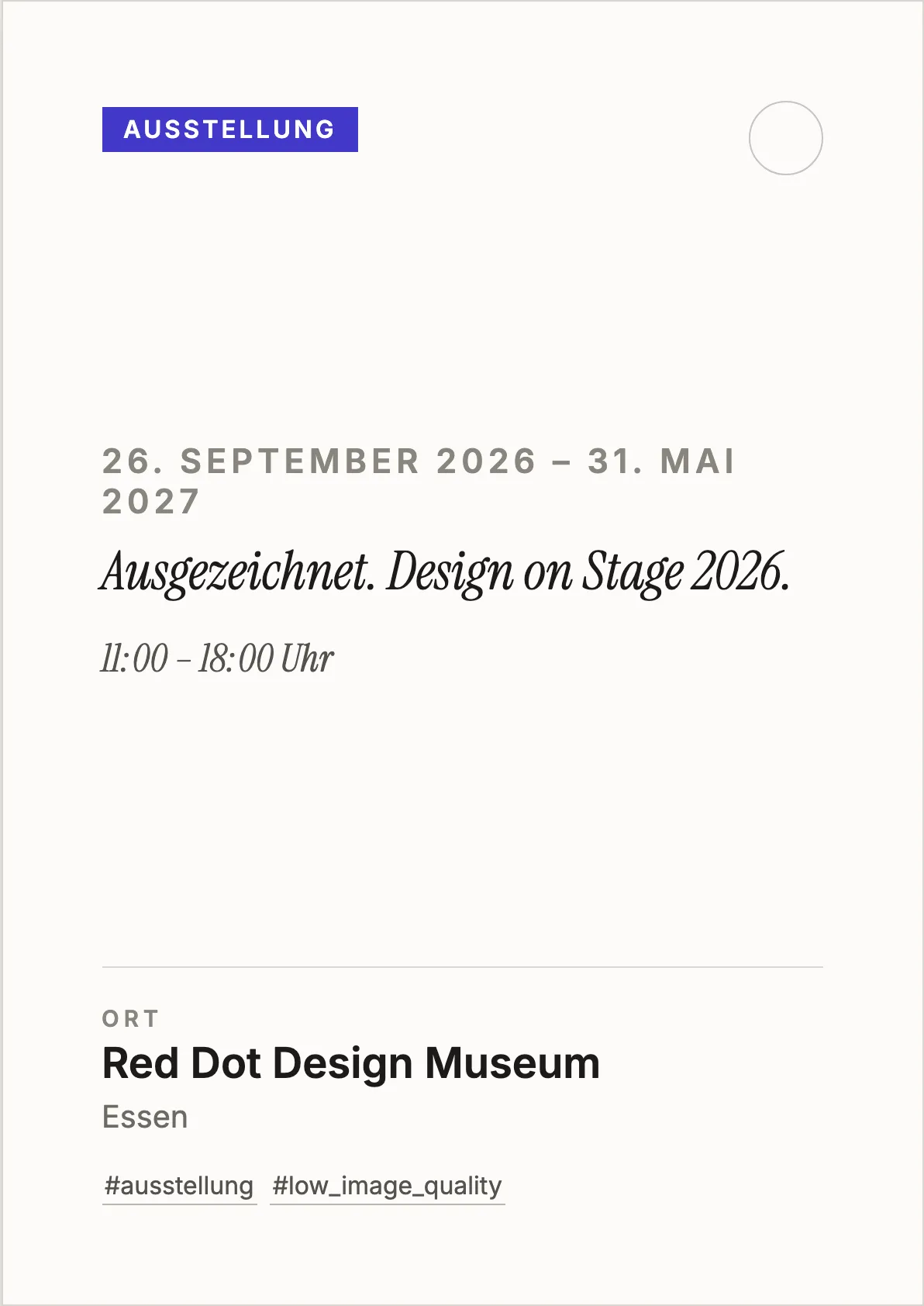 Ausgezeichnet. Design on Stage 2026.