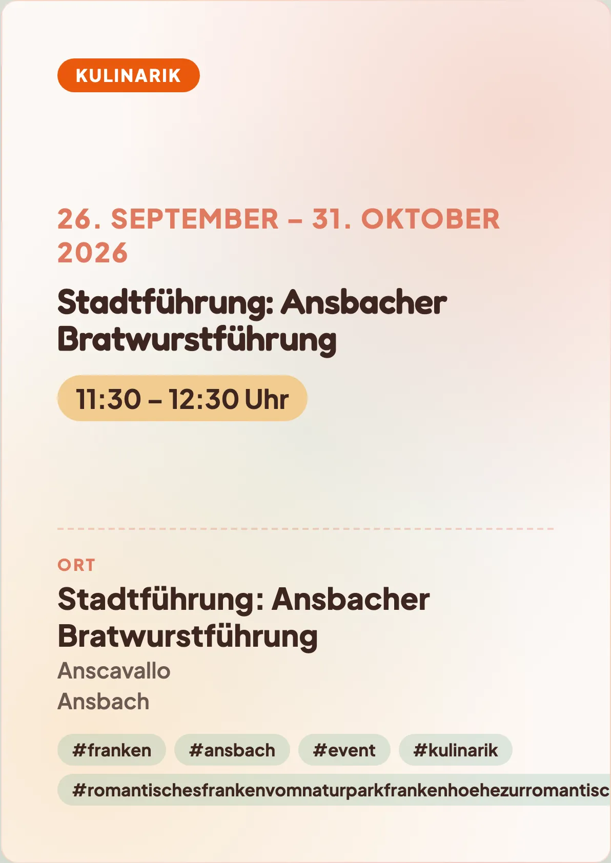 Stadtführung: Ansbacher Bratwurstführung