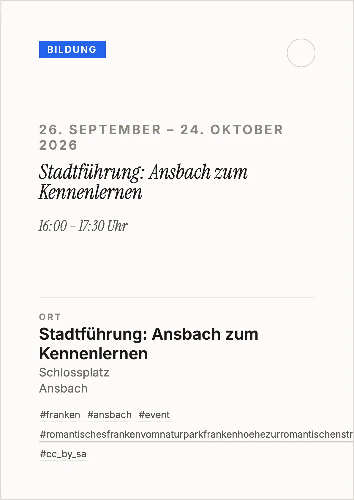 Stadtführung: Ansbach zum Kennenlernen