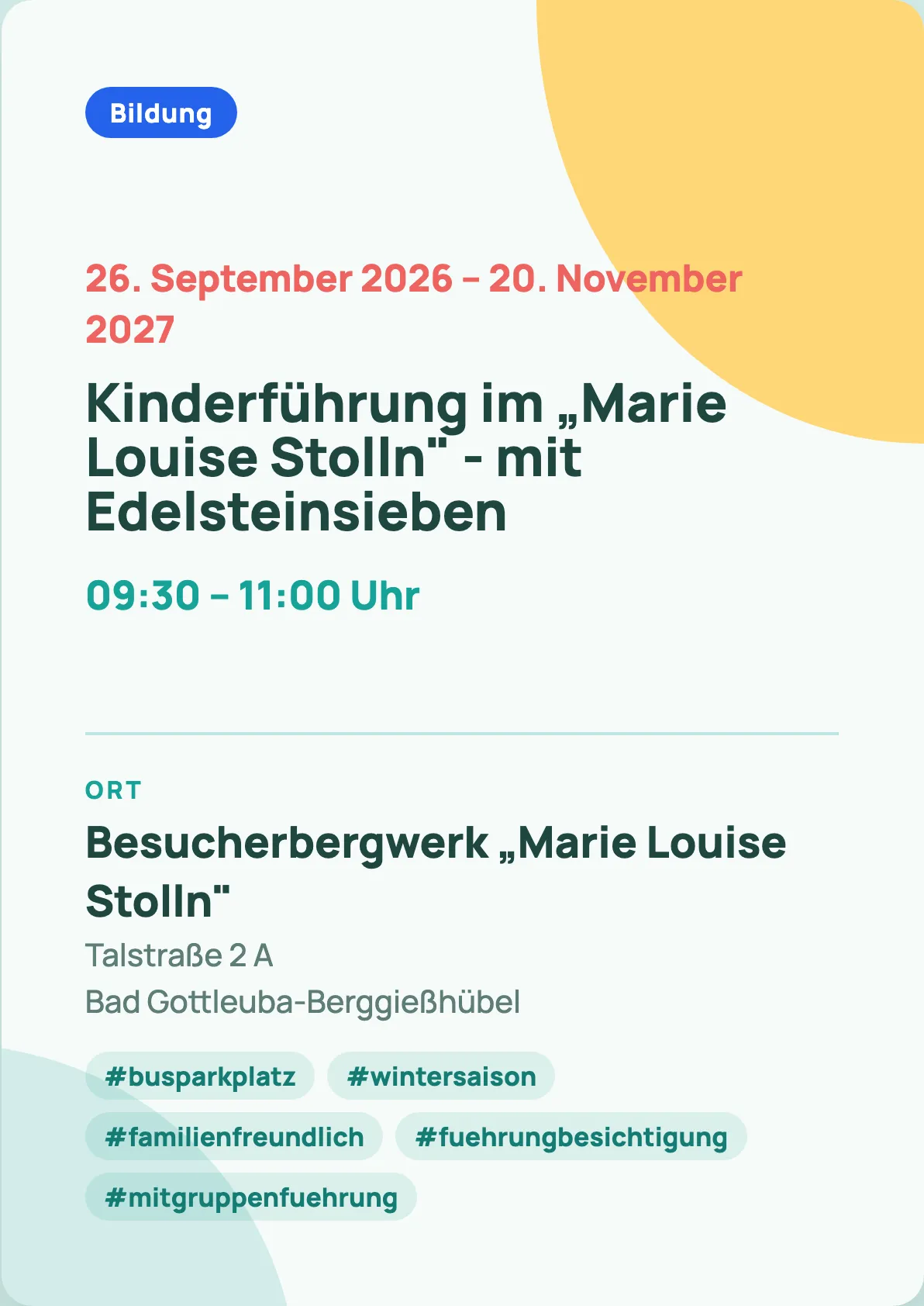 Kinderführung im „Marie Louise Stolln" - mit Edelsteinsieben