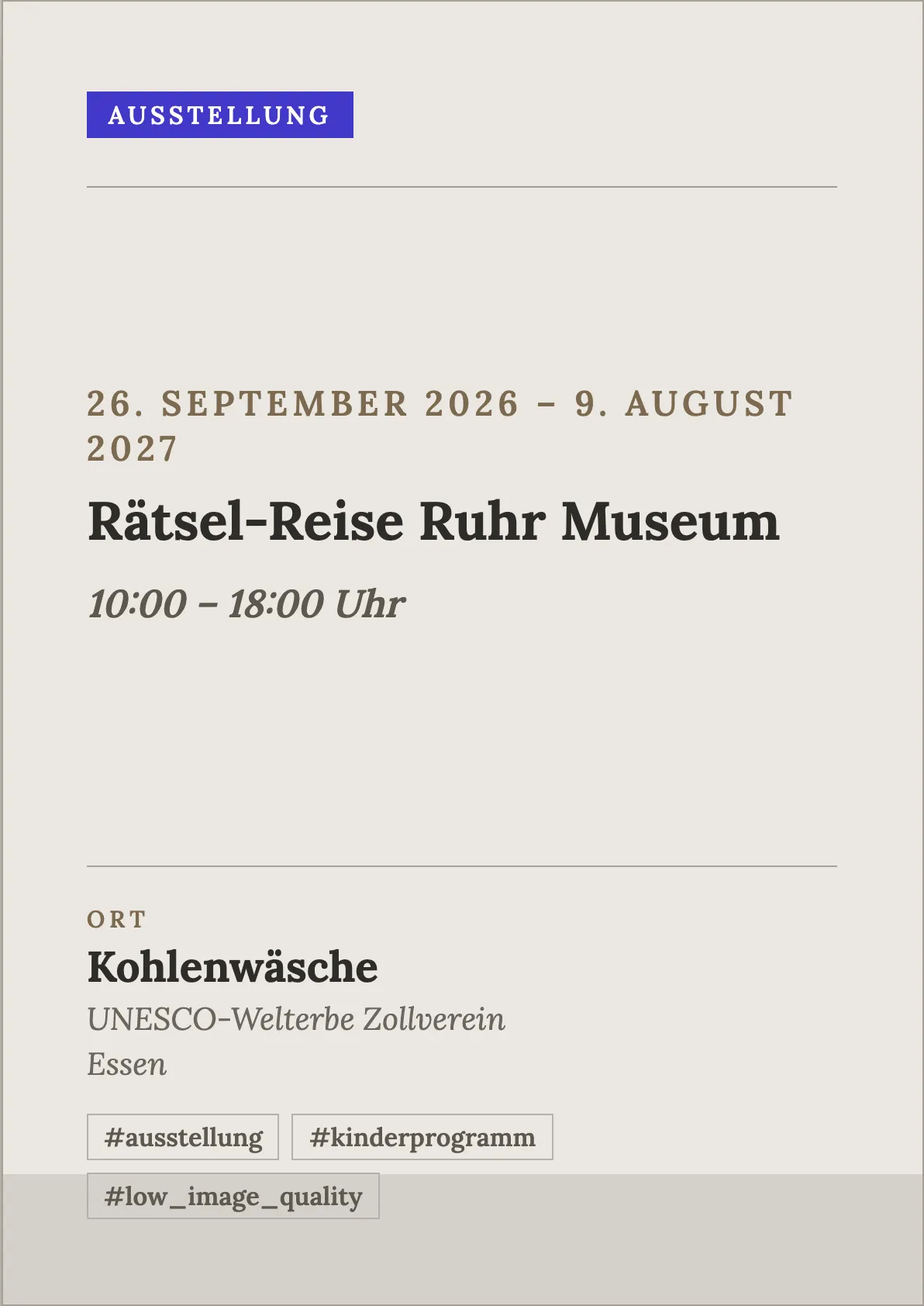 Rätsel-Reise Ruhr Museum