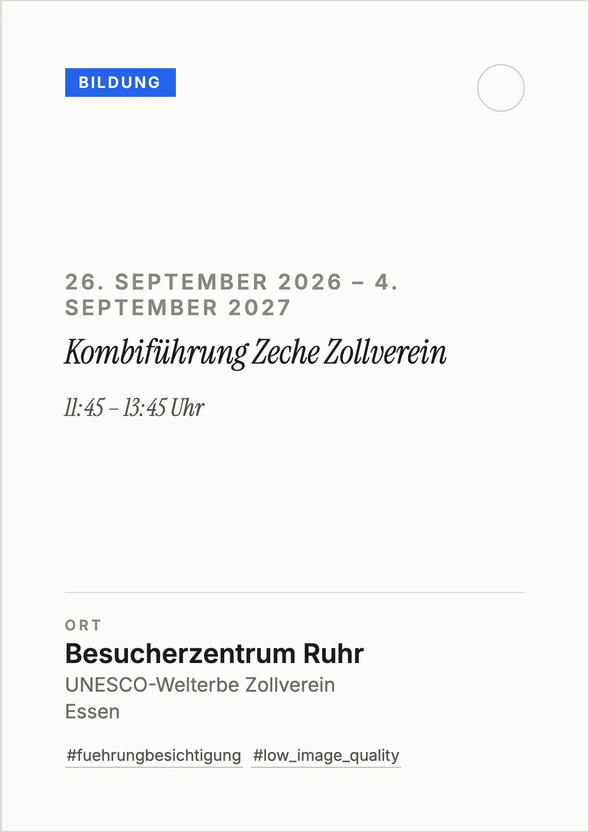 Kombiführung Zeche Zollverein