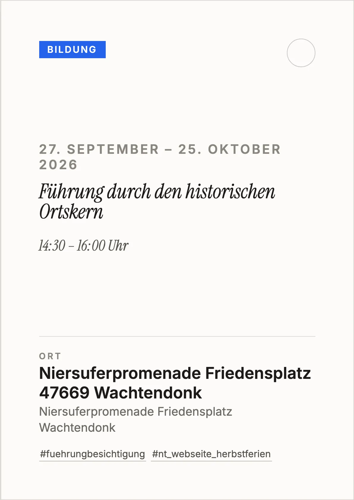 Veranstaltungsflyer