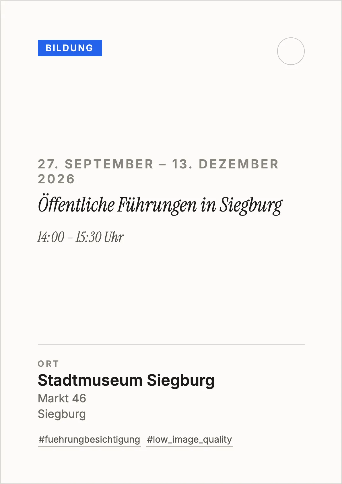 Veranstaltungsflyer