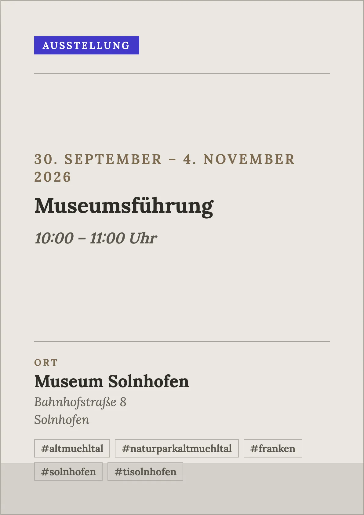 Veranstaltungsflyer