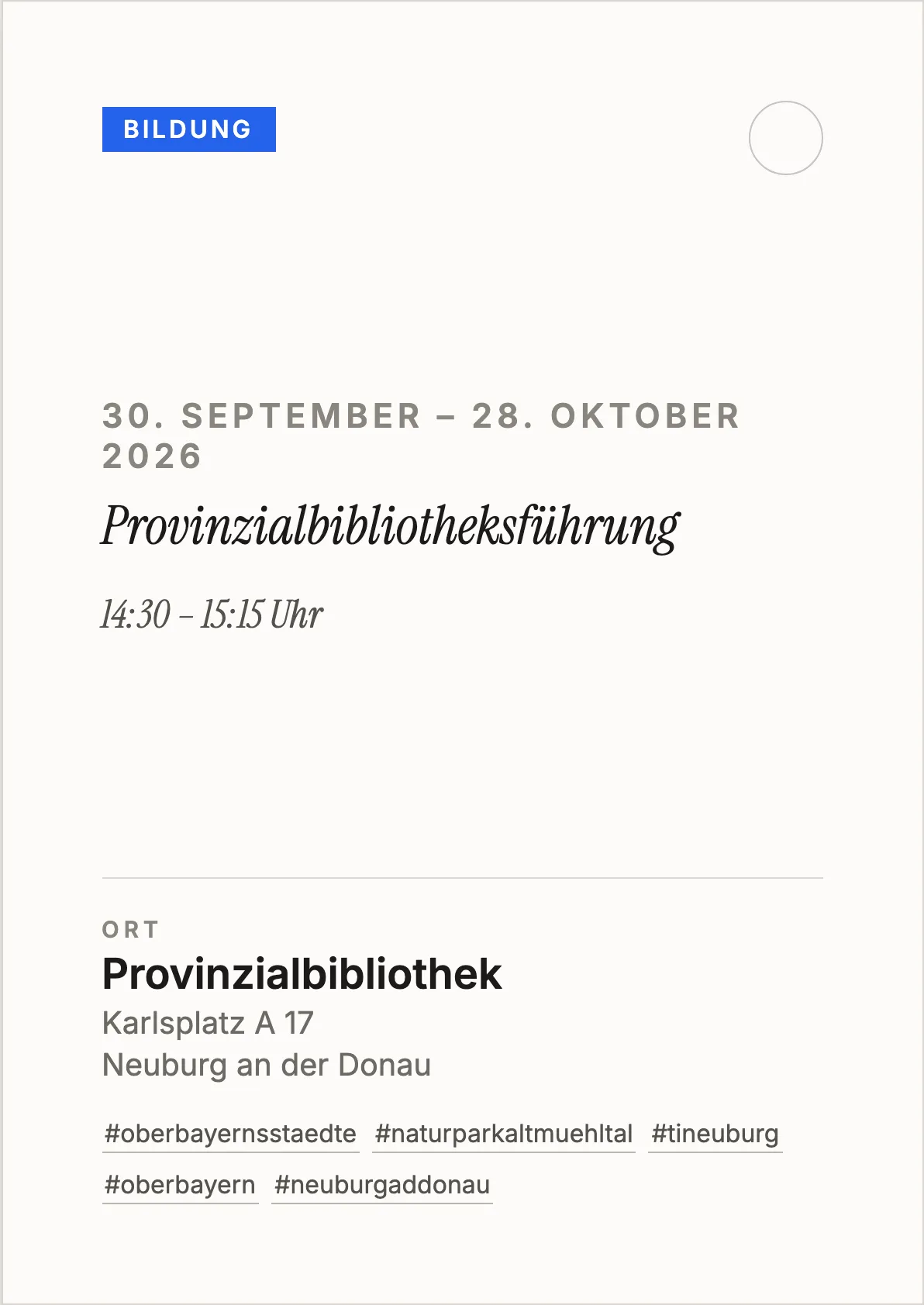 Veranstaltungsflyer