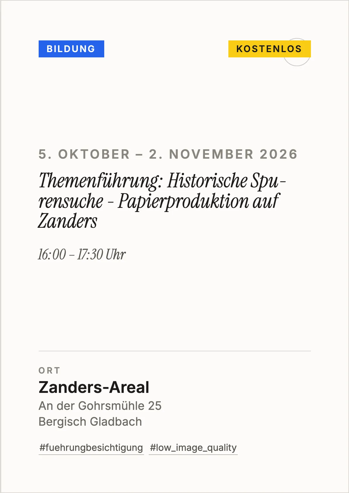 Veranstaltungsflyer
