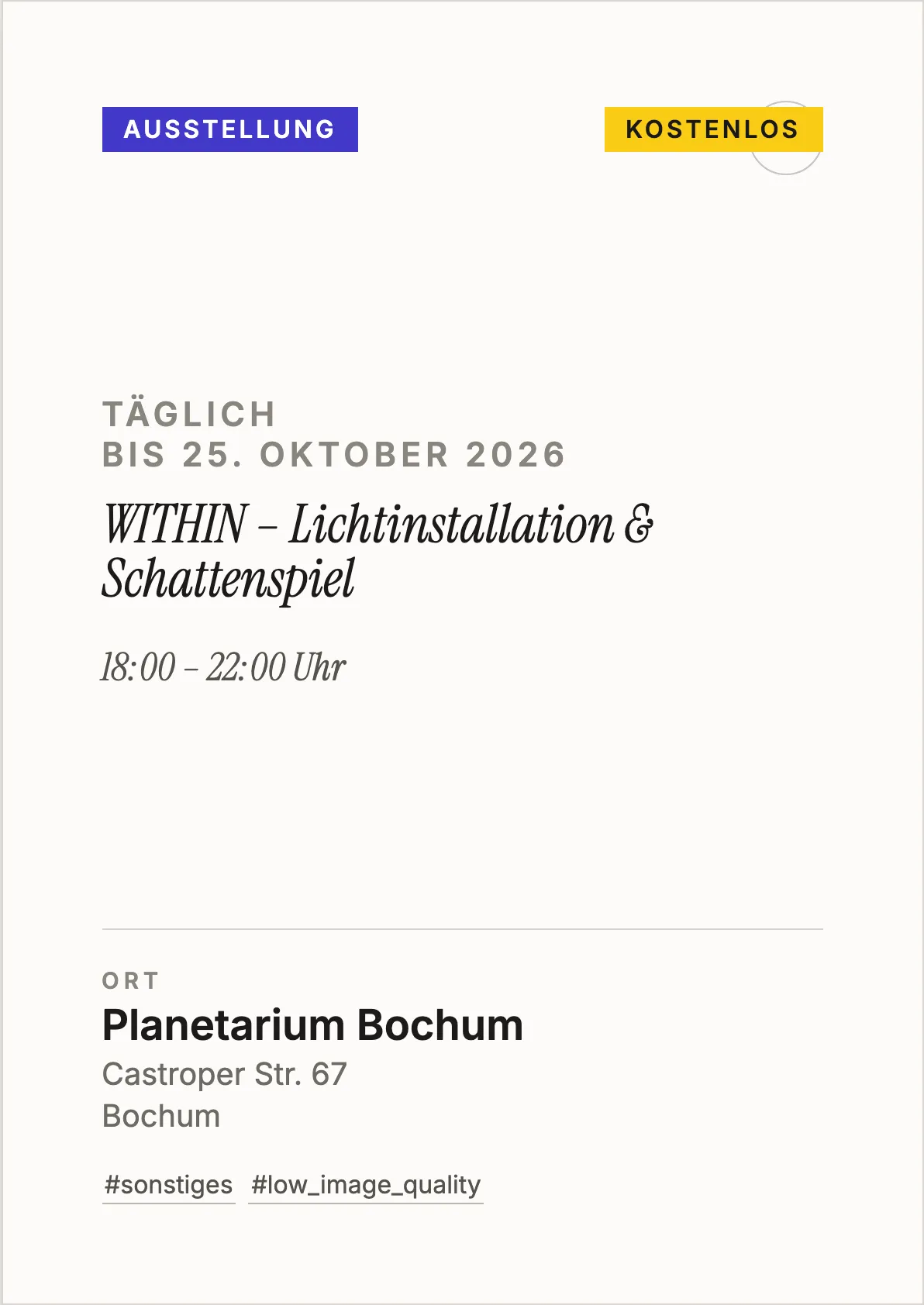 Veranstaltungsflyer
