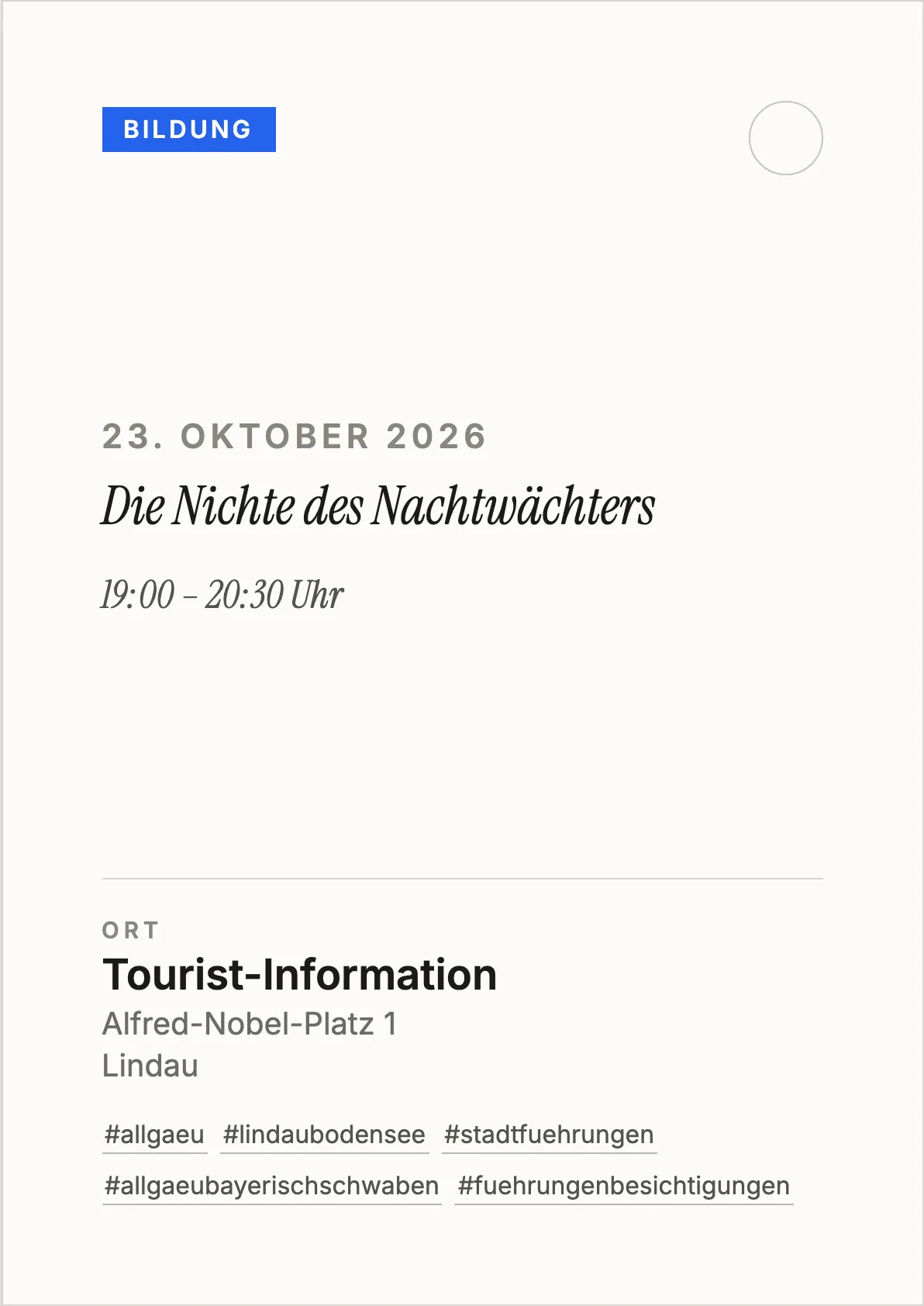 Veranstaltungsflyer