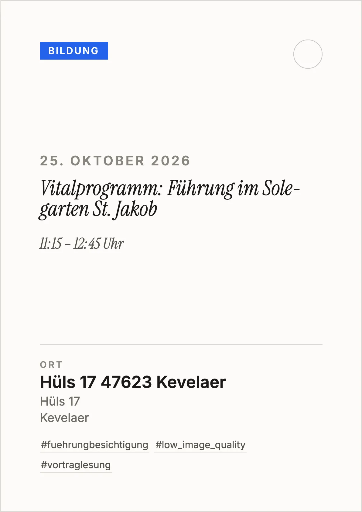 Veranstaltungsflyer