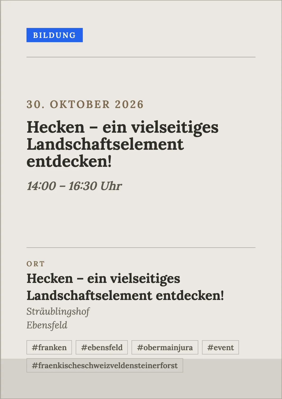 Veranstaltungsflyer