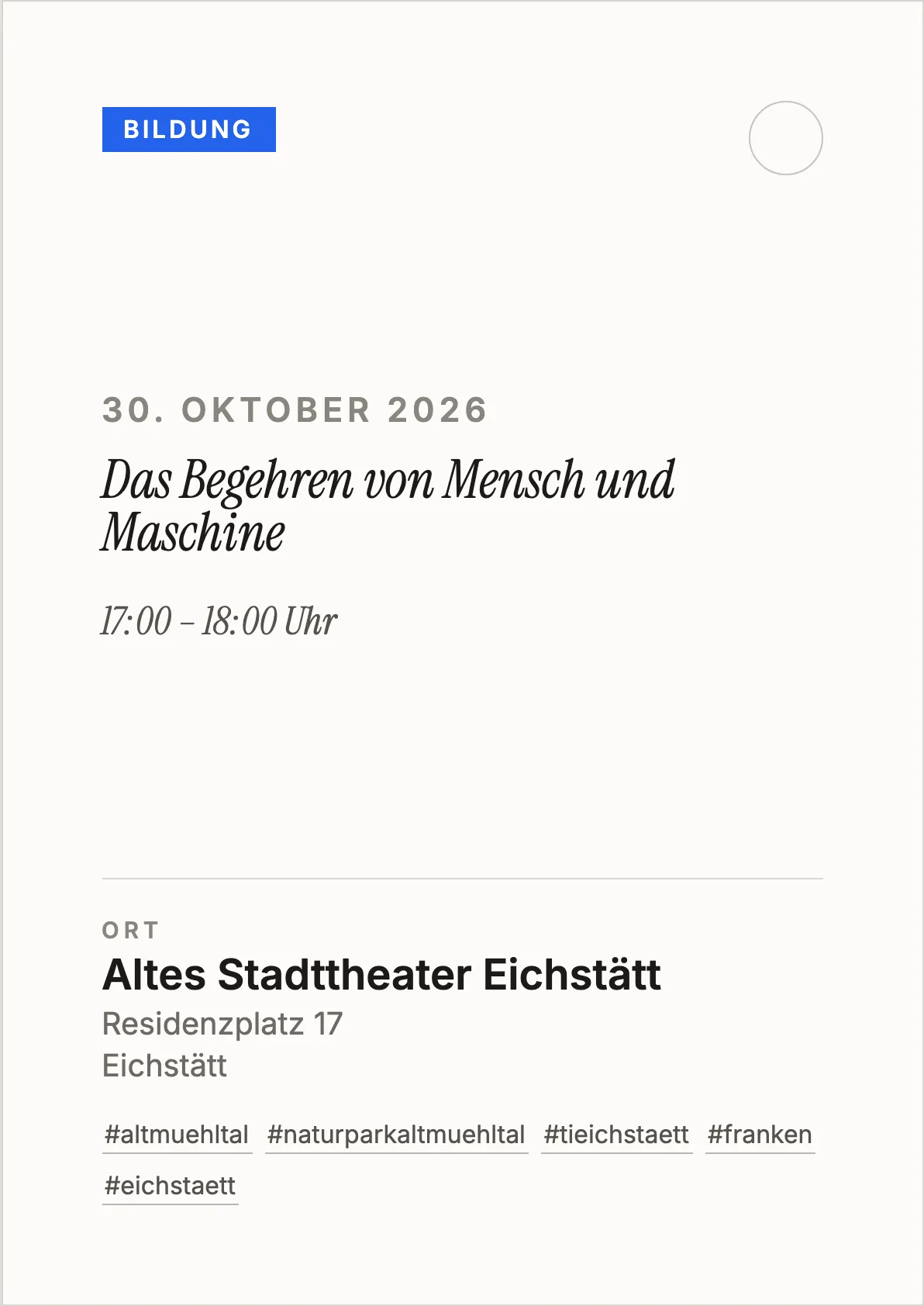 Veranstaltungsflyer