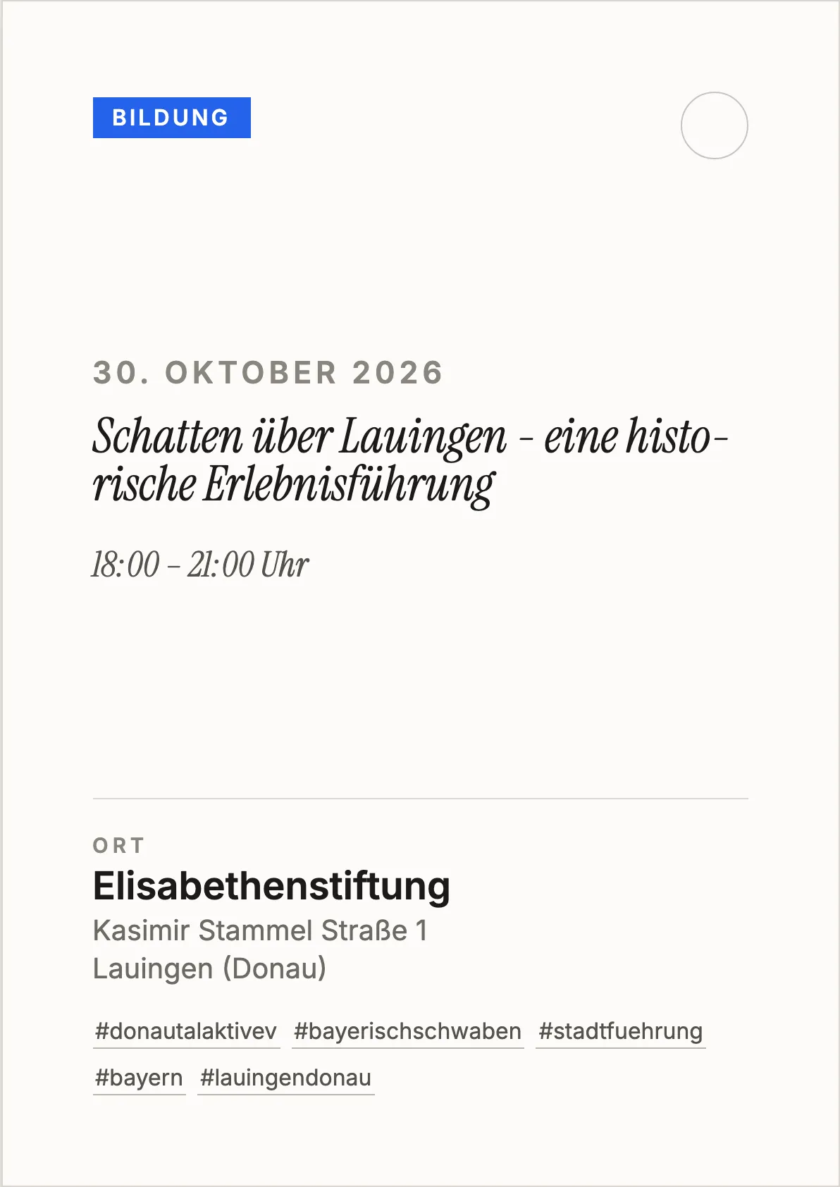 Veranstaltungsflyer