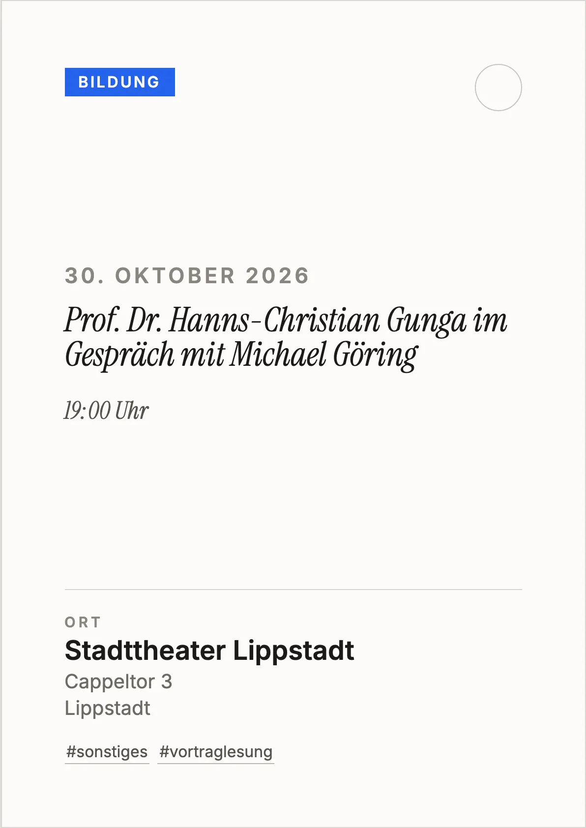 Veranstaltungsflyer