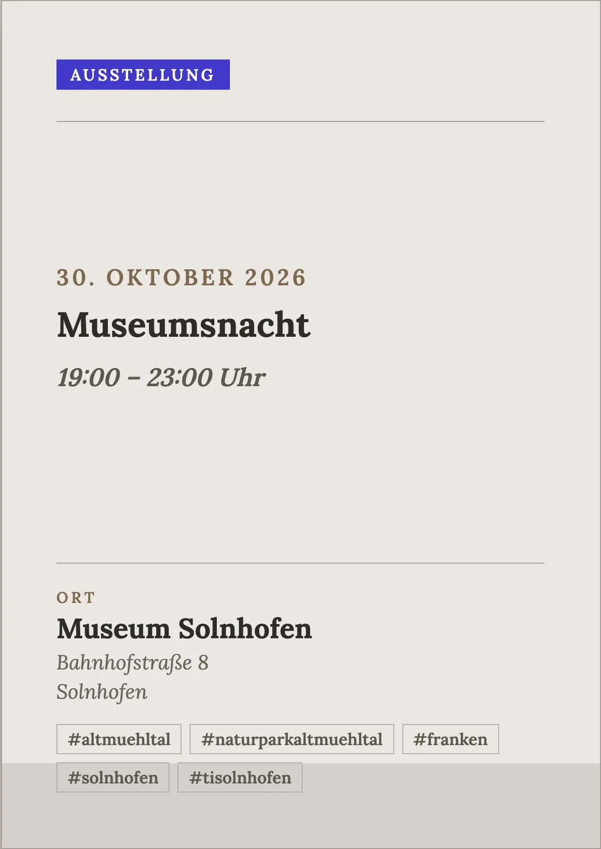 Veranstaltungsflyer