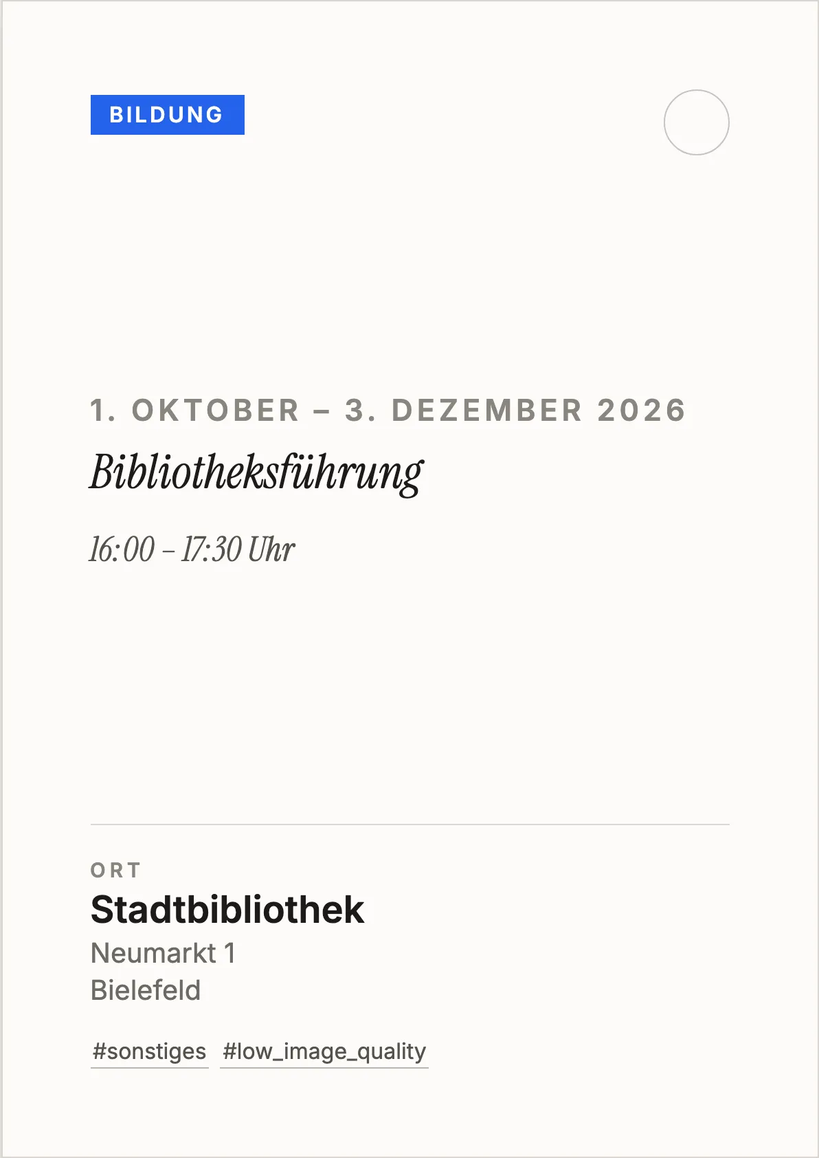 Veranstaltungsflyer