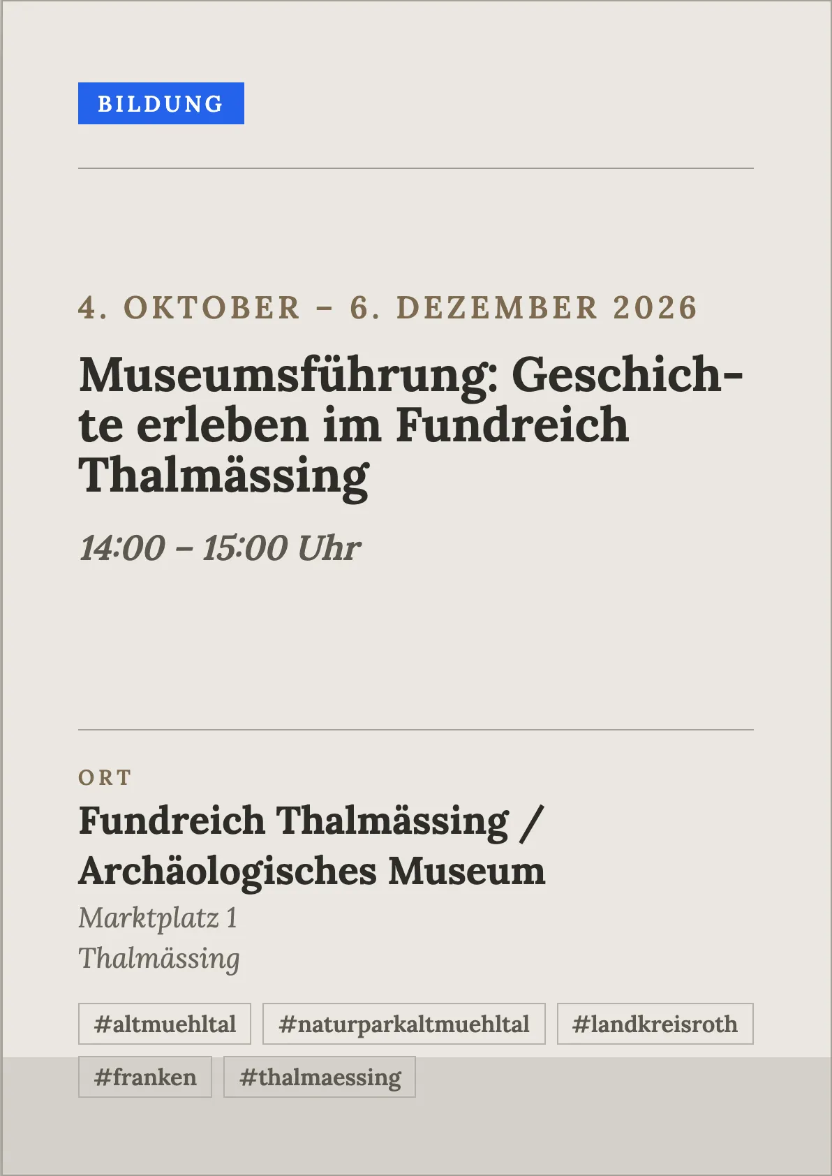 Veranstaltungsflyer