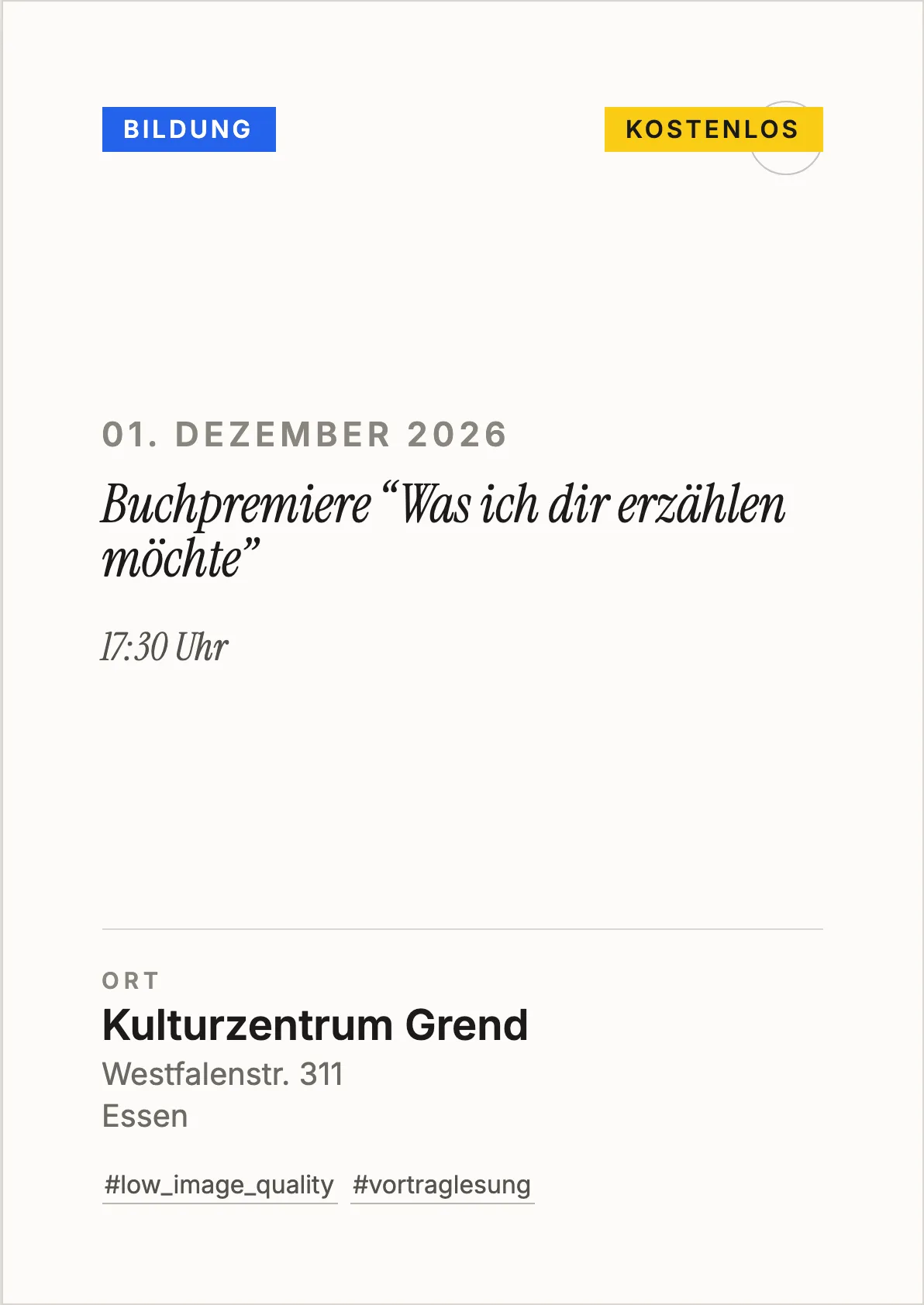 Veranstaltungsflyer