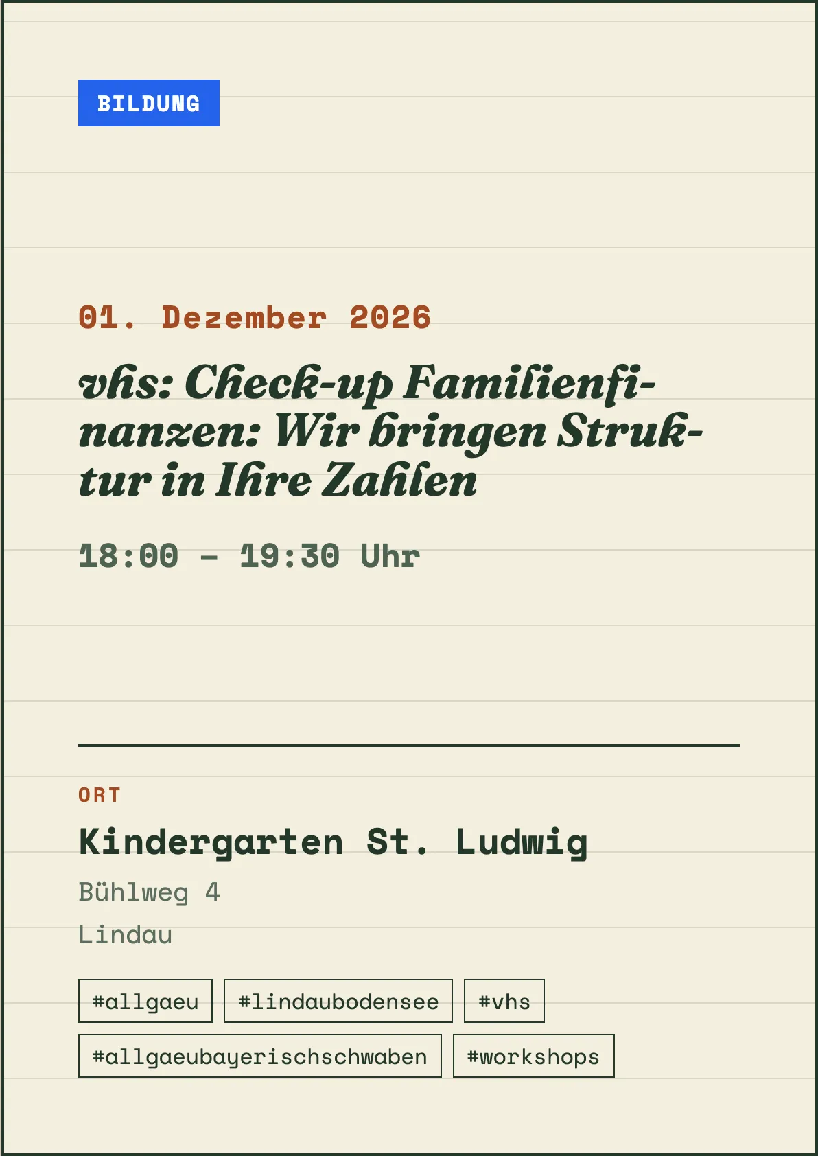 Veranstaltungsflyer
