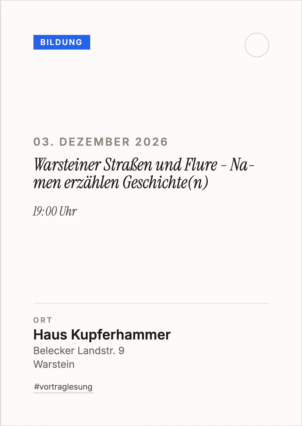 Veranstaltungsflyer