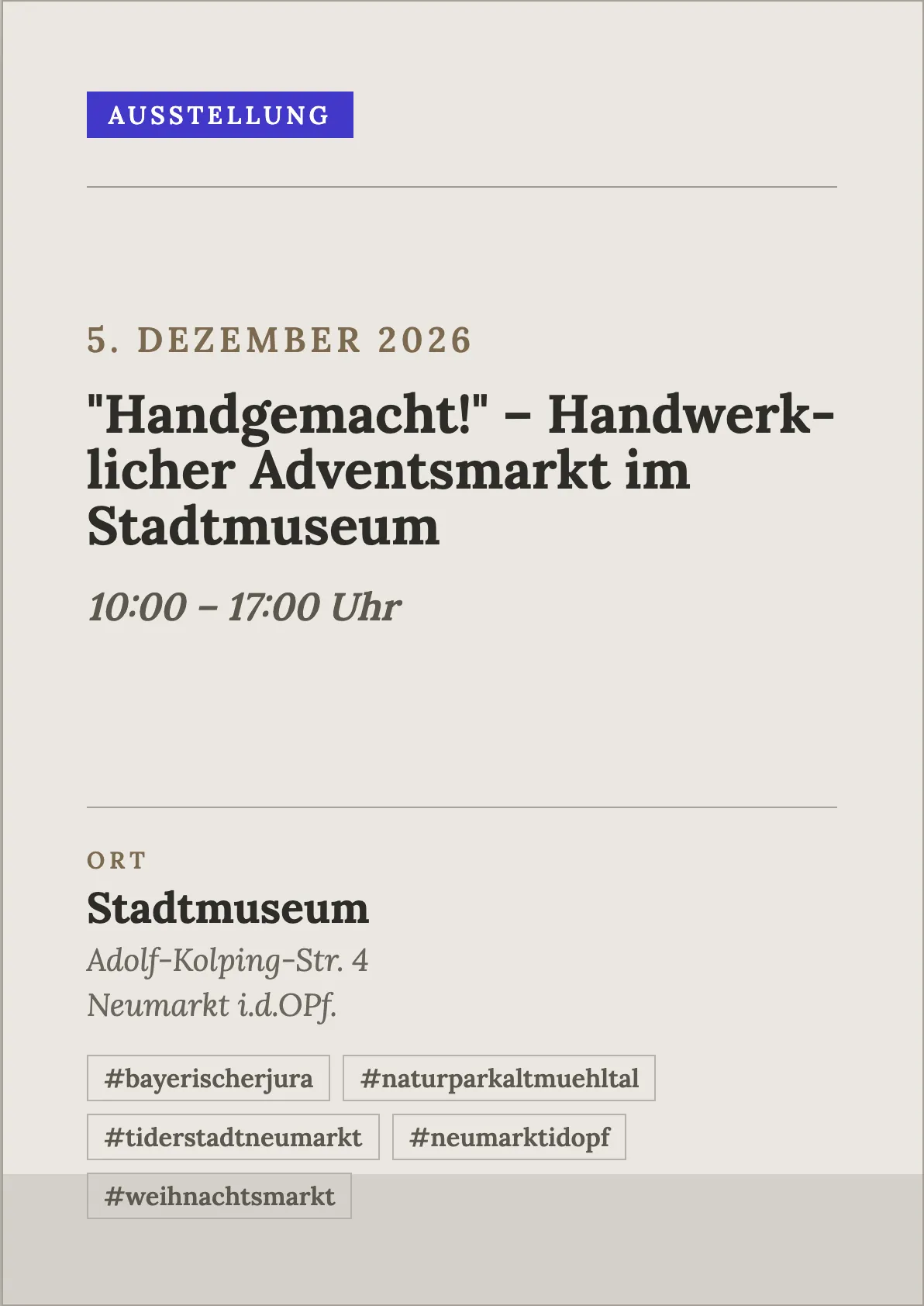 Veranstaltungsflyer