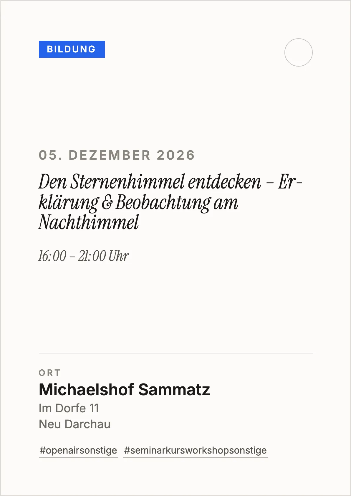 Veranstaltungsflyer