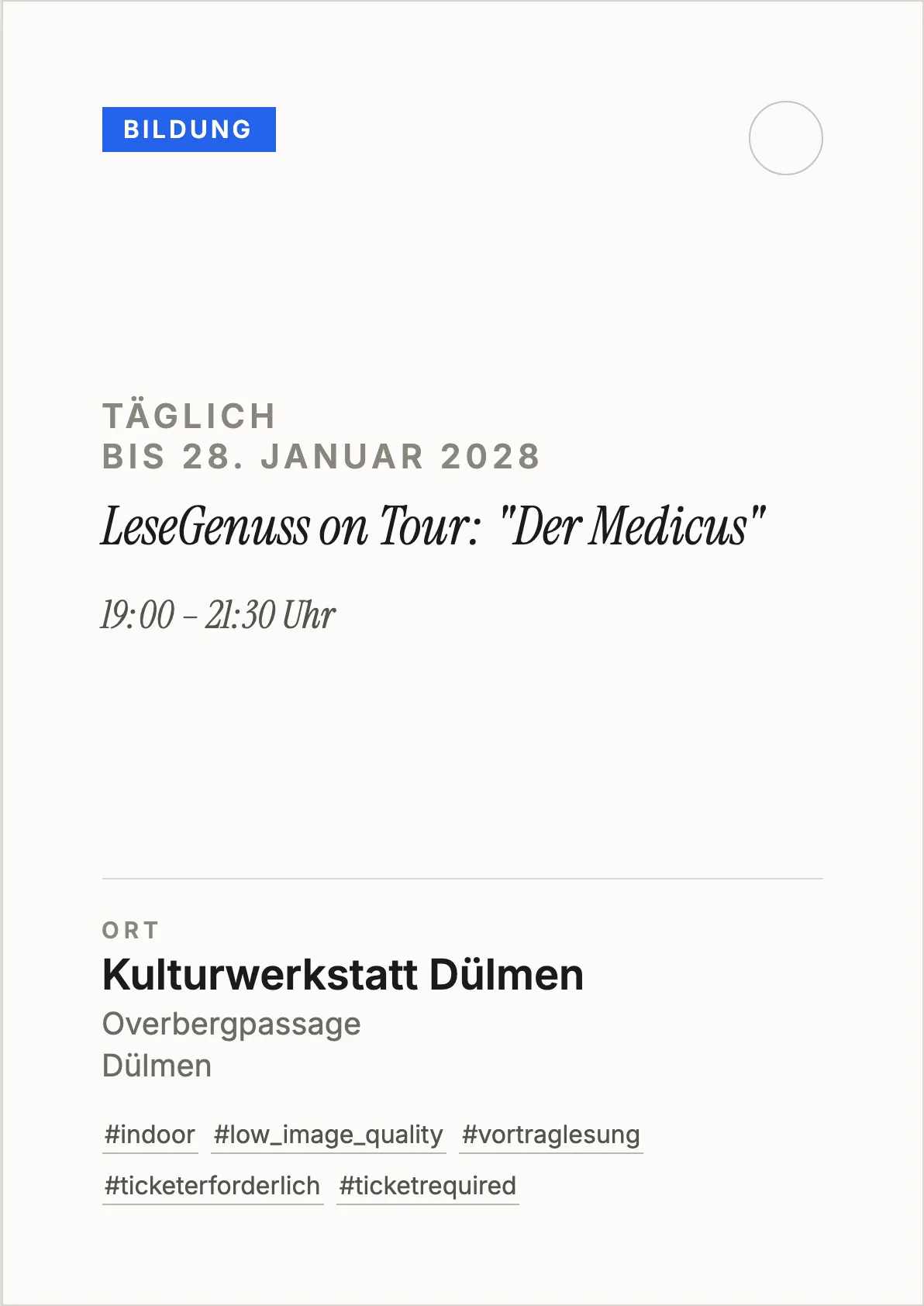 Veranstaltungsflyer