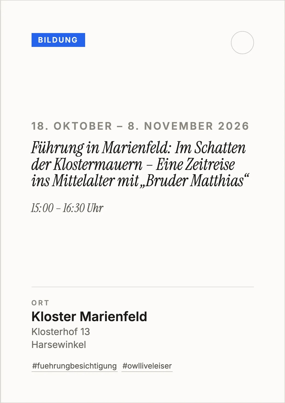 Veranstaltungsflyer
