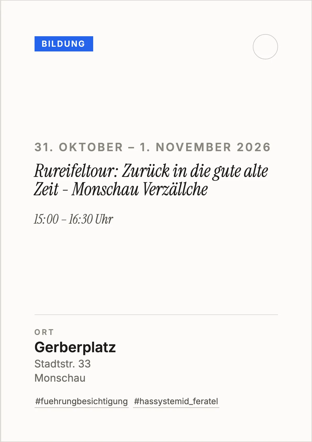 Veranstaltungsflyer