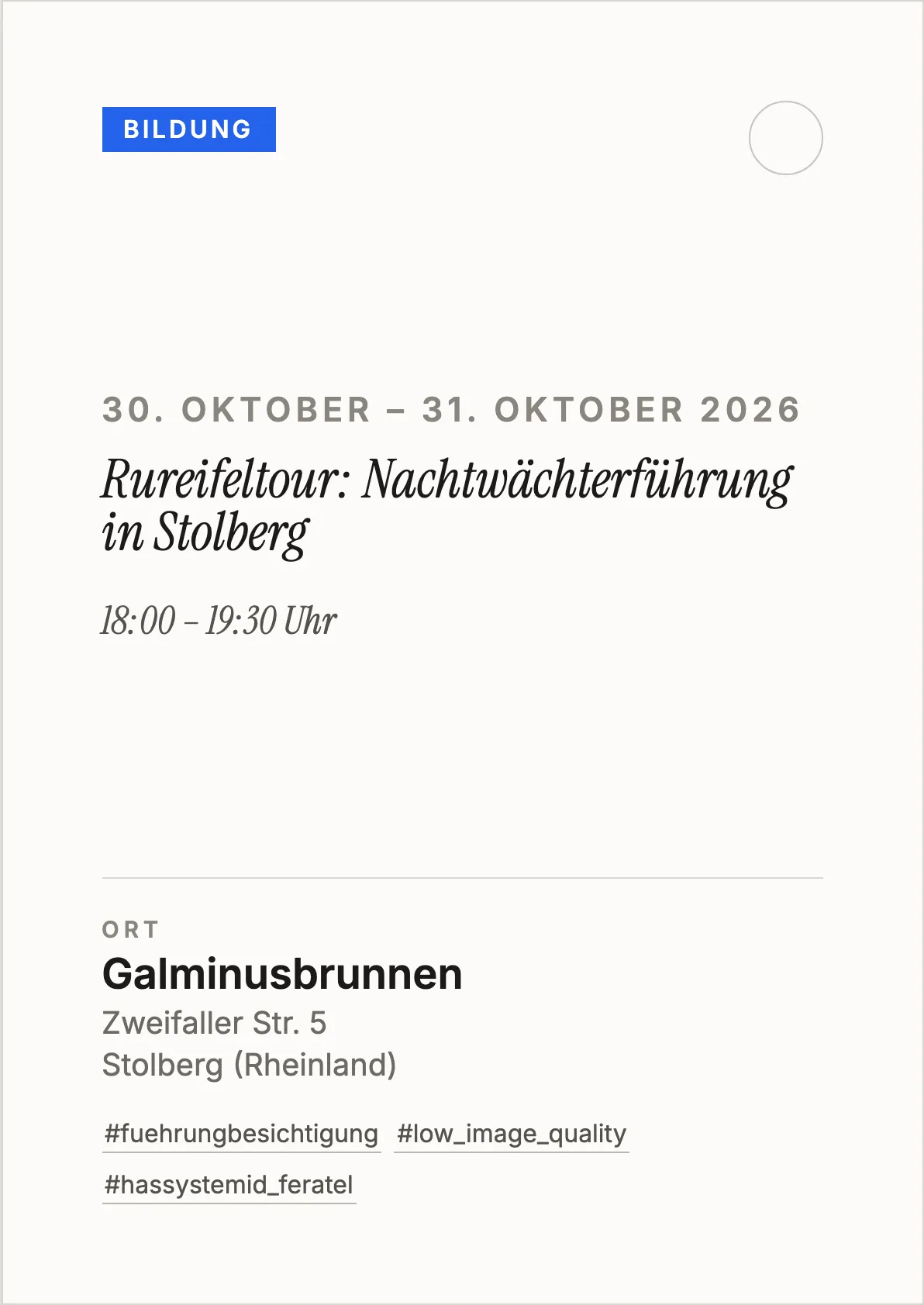 Veranstaltungsflyer
