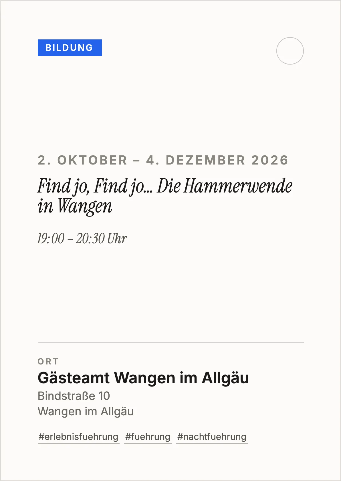 Veranstaltungsflyer