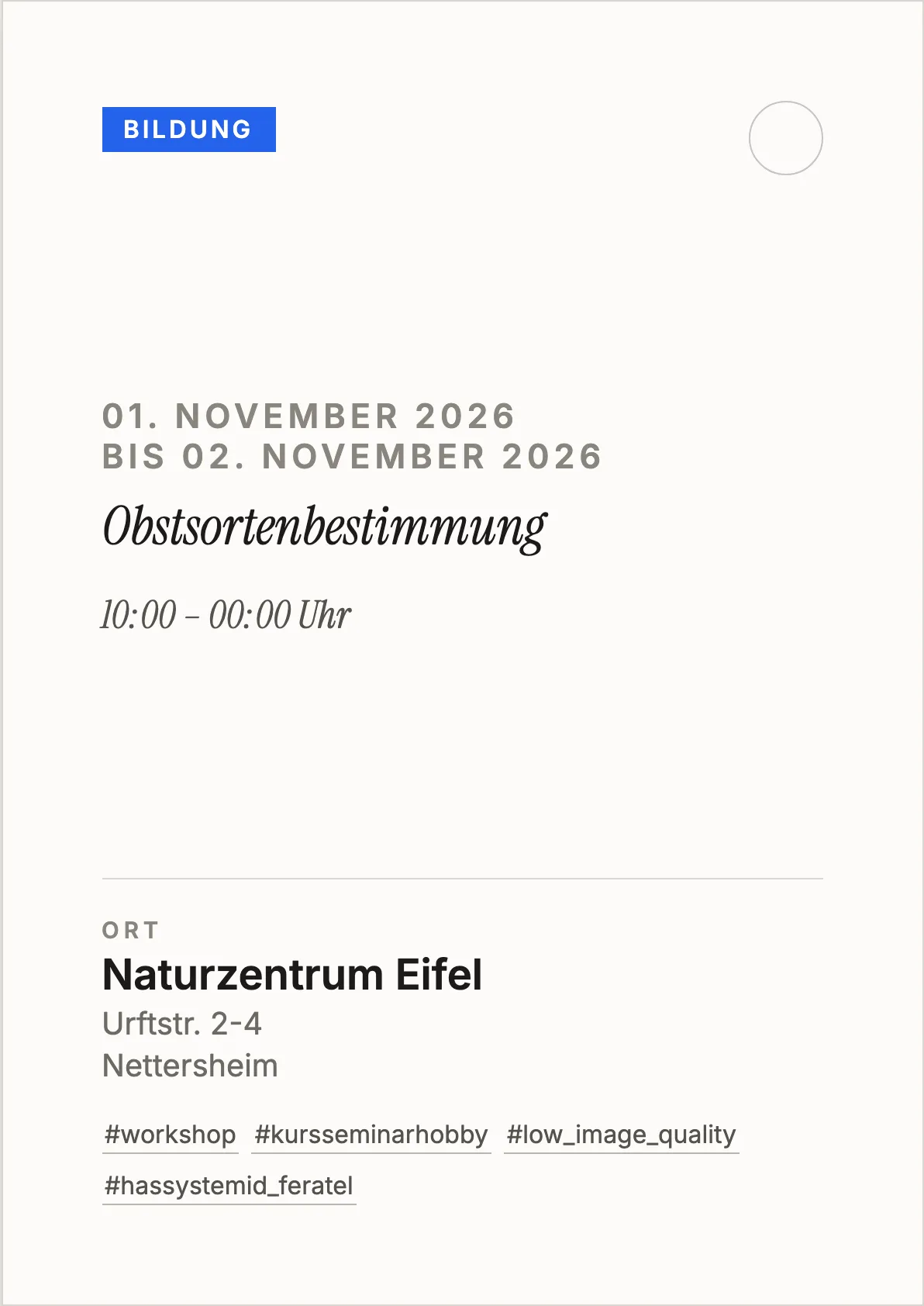Veranstaltungsflyer