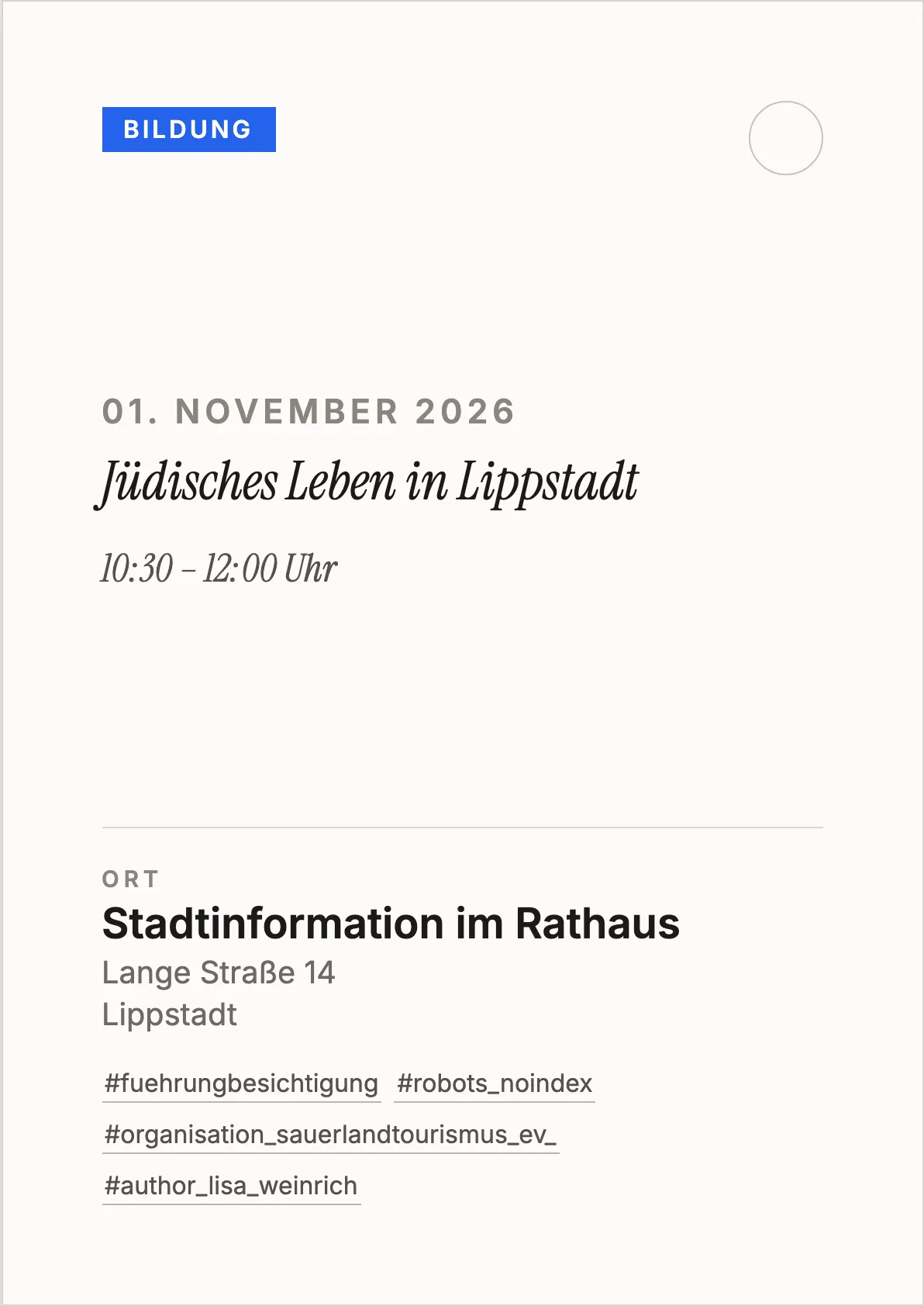 Veranstaltungsflyer