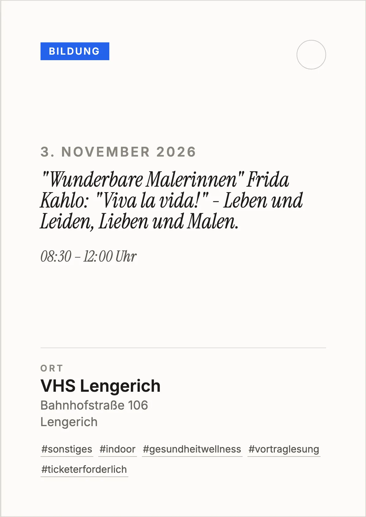 Veranstaltungsflyer