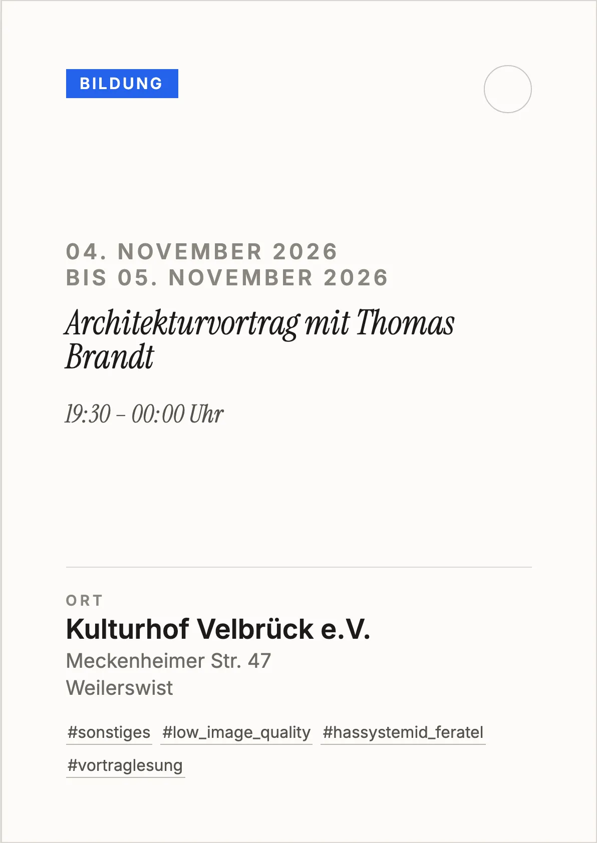 Veranstaltungsflyer