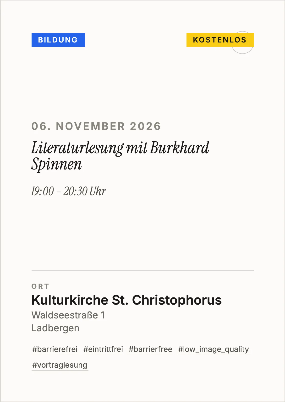 Veranstaltungsflyer