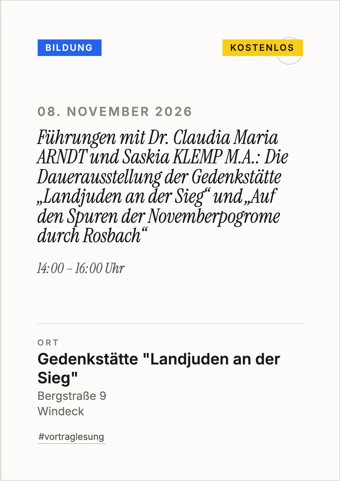 Veranstaltungsflyer