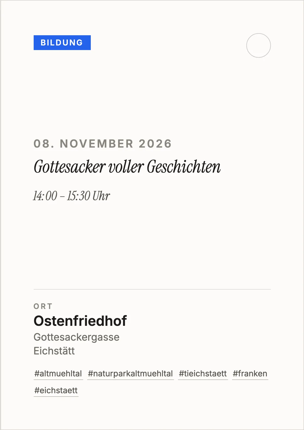 Veranstaltungsflyer