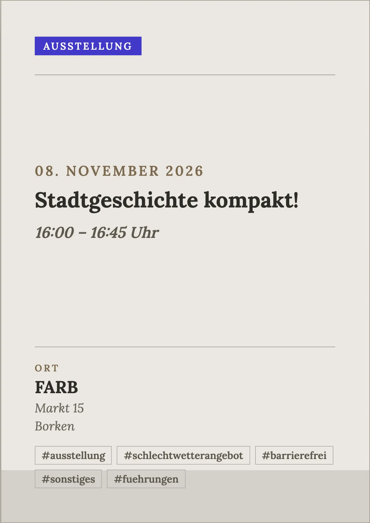 Veranstaltungsflyer