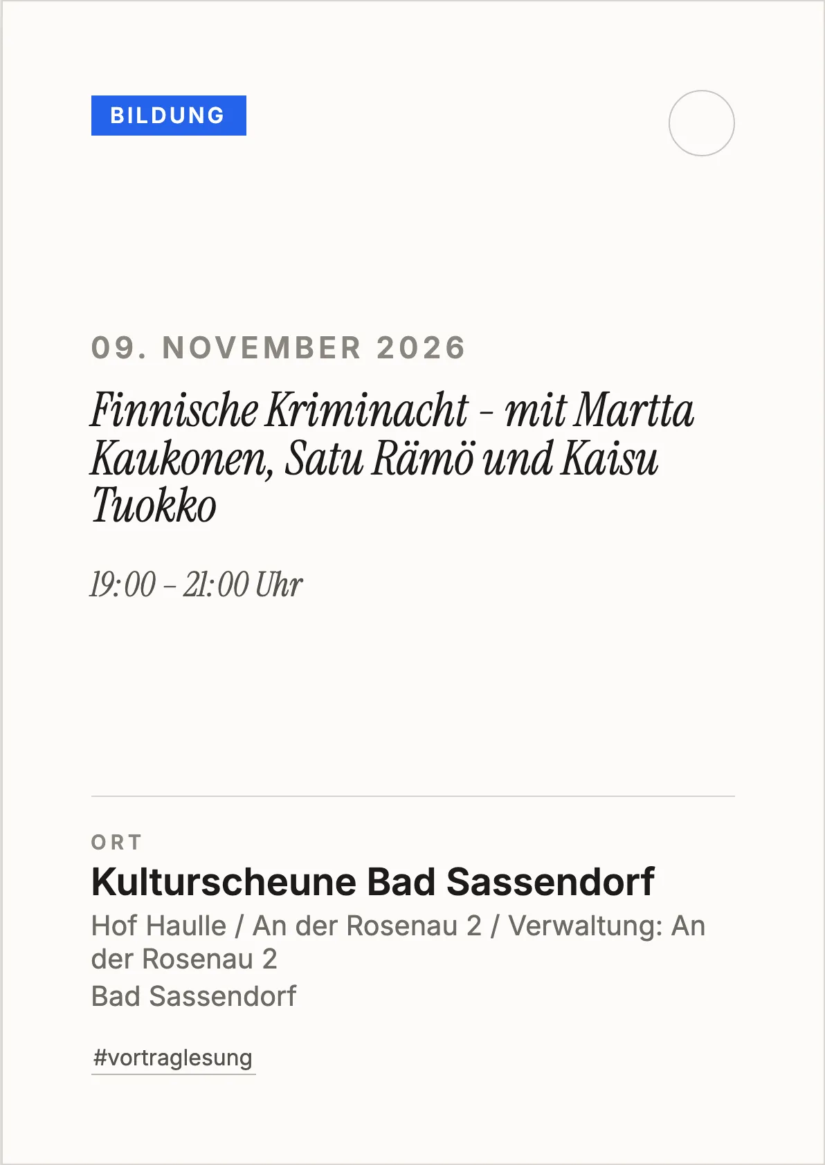 Veranstaltungsflyer