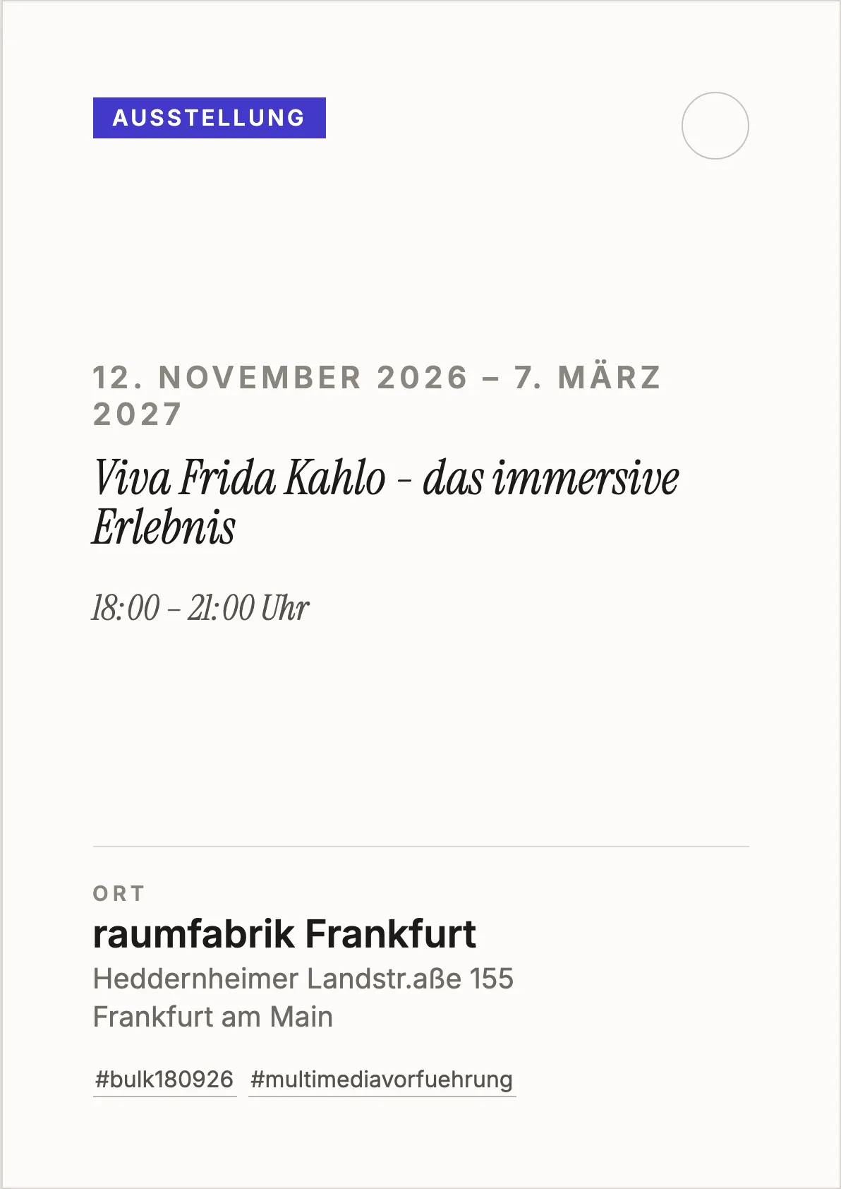 Veranstaltungsflyer