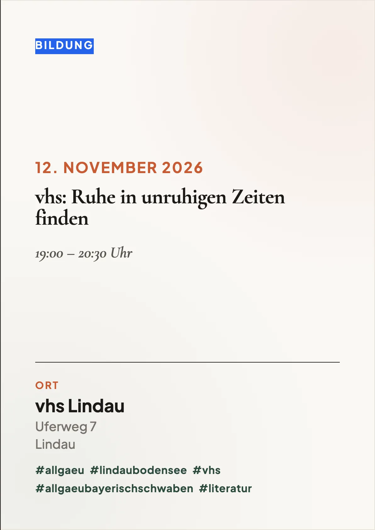 Veranstaltungsflyer